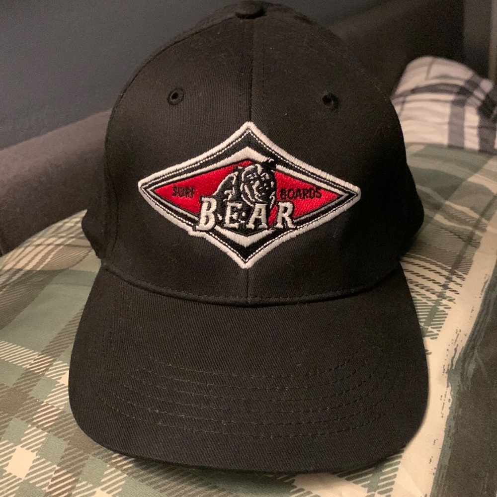 Big Wednesday bear surfboard hat.